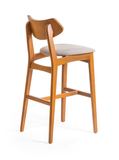 Banqueta Diana Madeira Damasco  Assento Tecido BS 704