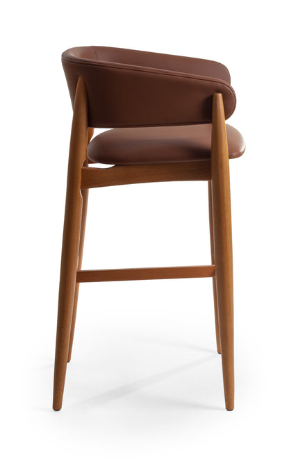 Banqueta Isabely Madeira 20 Assento Tecido AB1016