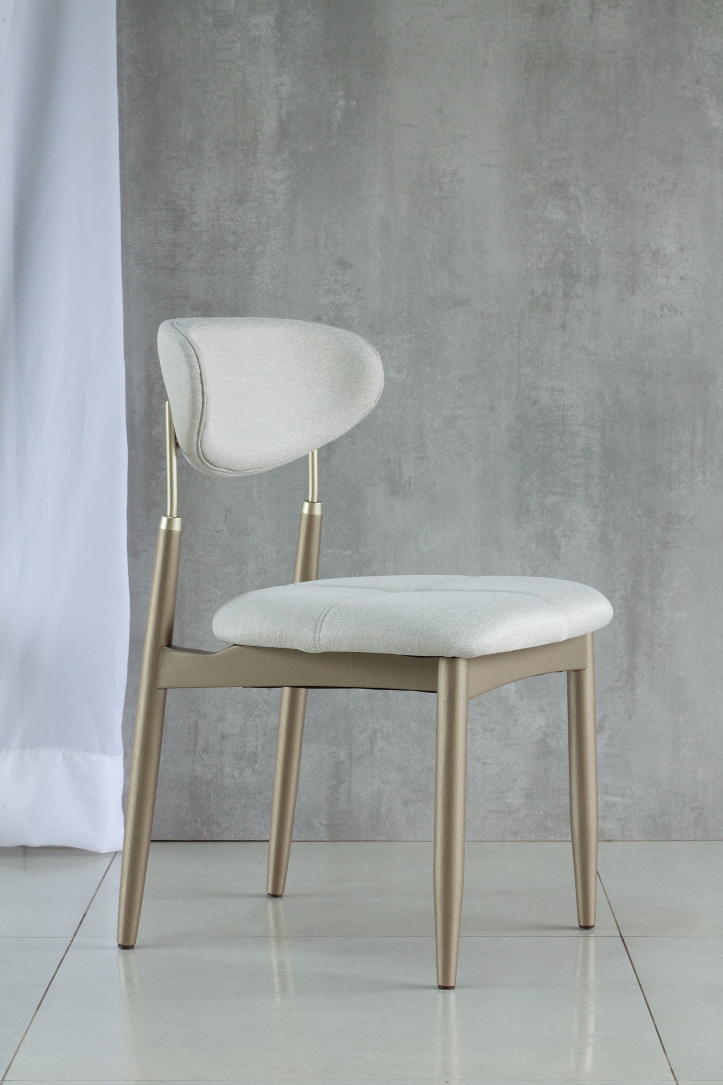 Adara Chair Natural Wood Black Metal Upholstered Fabric Seat BR6000