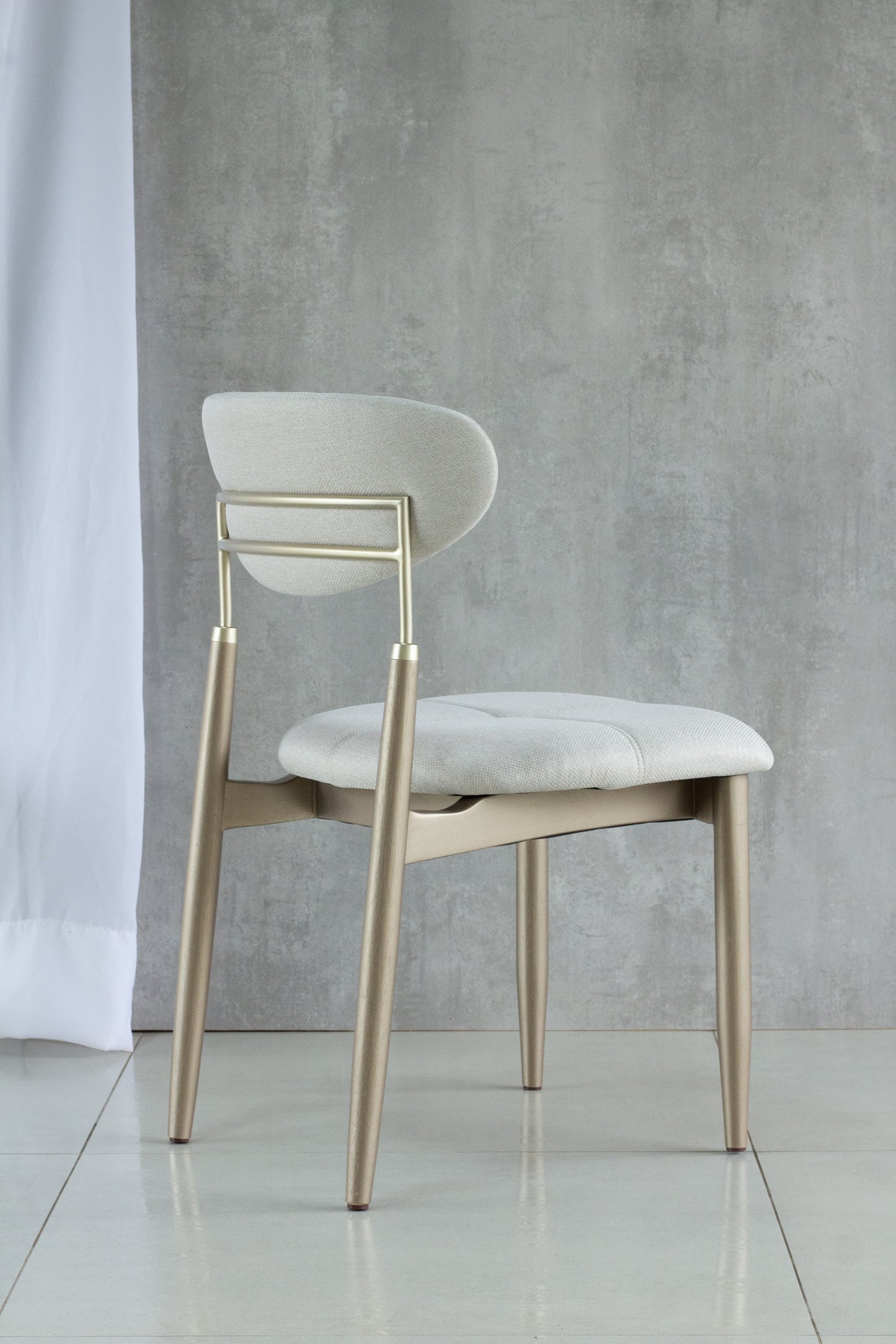 Adara Chair Natural Wood Black Metal Upholstered Fabric Seat BR6000