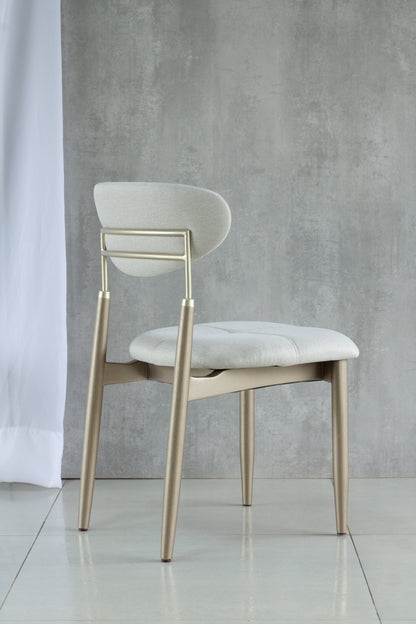 Adara Chair Natural Wood Black Metal Upholstered Fabric Seat BR6000