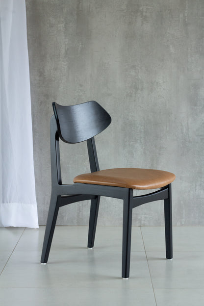 Silla Diana Madera Marrón con Respaldo y Asiento Tapizado en Tela BR6020