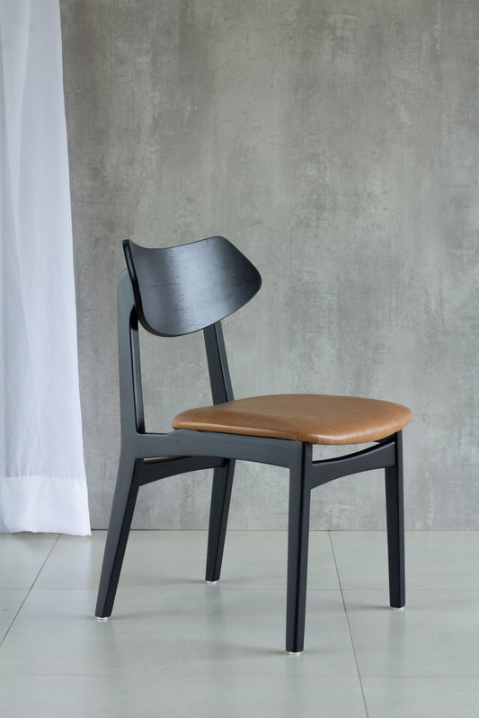 Silla Diana Madera Marrón con Respaldo y Asiento Tapizado en Tela BR6020