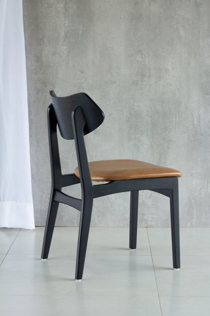 Silla Diana Madera Marrón con Respaldo y Asiento Tapizado en Tela BR6020