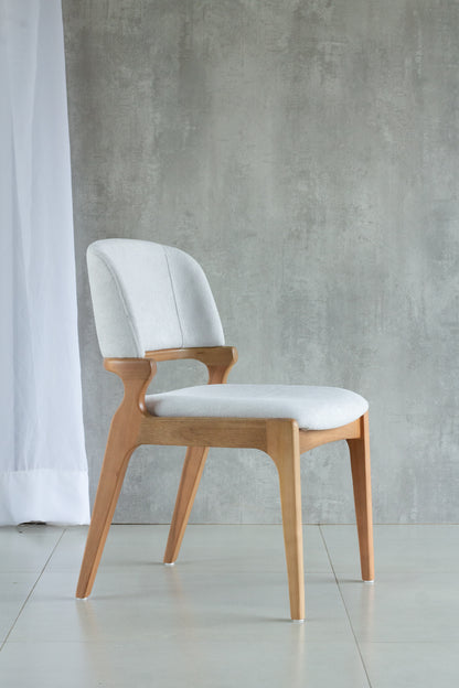 Silla Cora Wood 30 Respaldo Asiento Tapizado en Tela BR6032