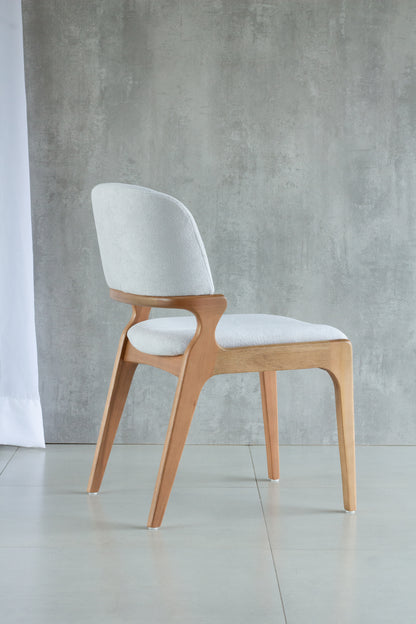 Silla Cora Wood 30 Respaldo Asiento Tapizado en Tela BR6032