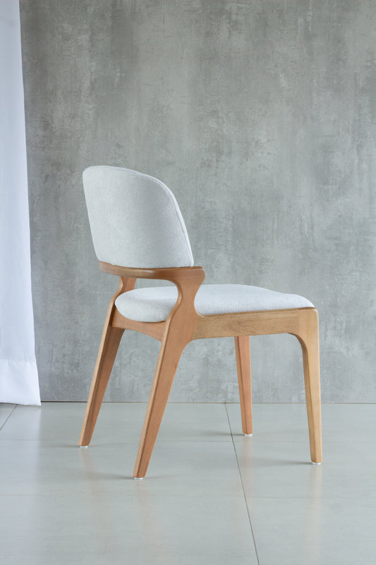 Silla Cora Wood 30 Respaldo Asiento Tapizado en Tela BR6032