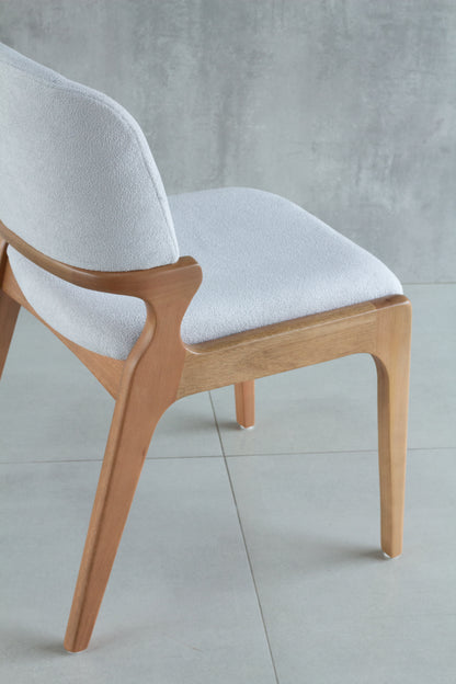 Silla Cora Wood 30 Respaldo Asiento Tapizado en Tela BR6032