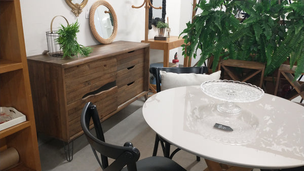 Ambiente 2 com Mostrador Industrial Spin 88x152x46cm Madera Maciza y Hierro