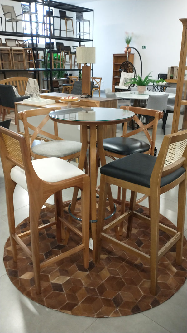 Ambiente 1 com Mesa de bistró redonda Sara 60 cm madera