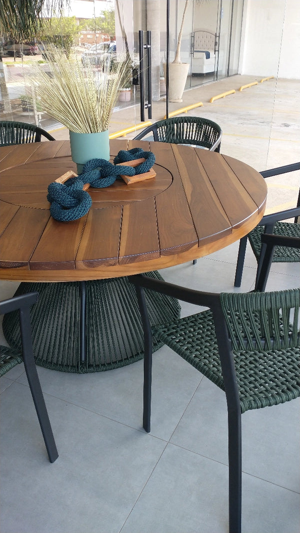 Ambiente 1 com Decorative Necklace Nautical Rope Links in Petrol Blue with Reclaimed Wood