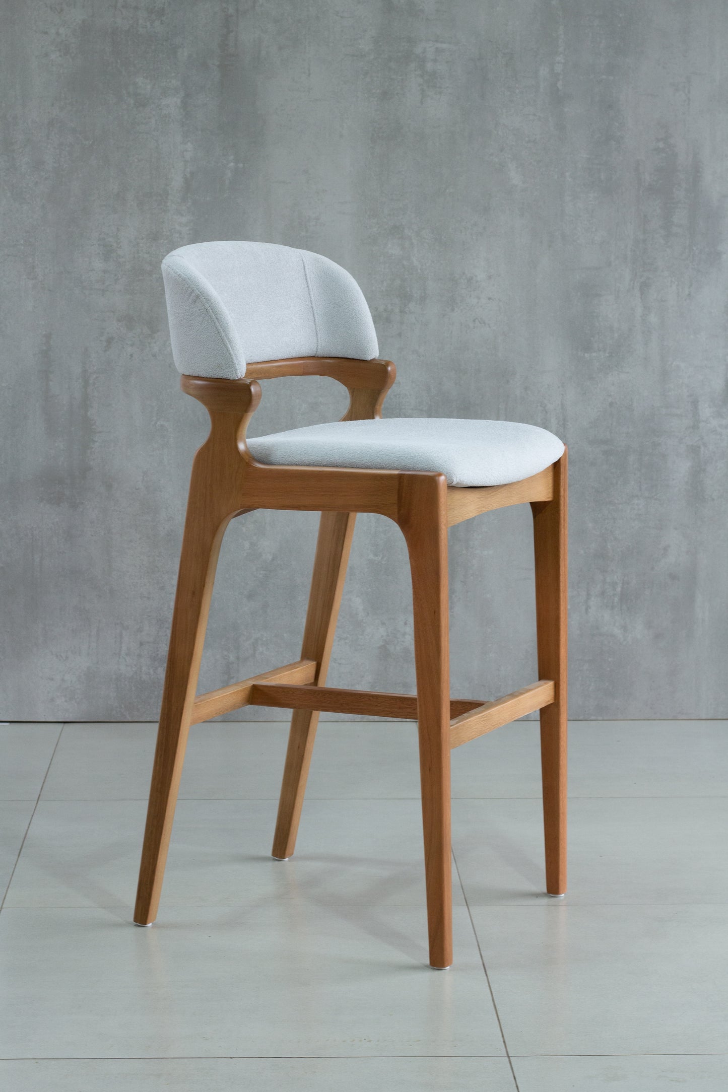 Banqueta Cora Madeira Damasco Assento Tecido AQ2003