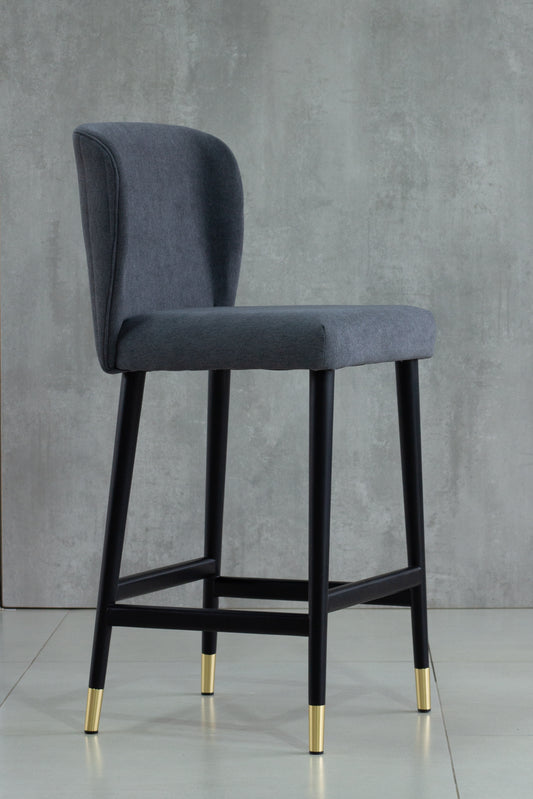 Banqueta Moana Madeira Ebano Assento Estofado AB1017