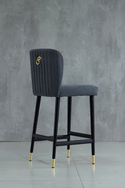 Banqueta Moana Madeira Ebano Assento Estofado AB1017