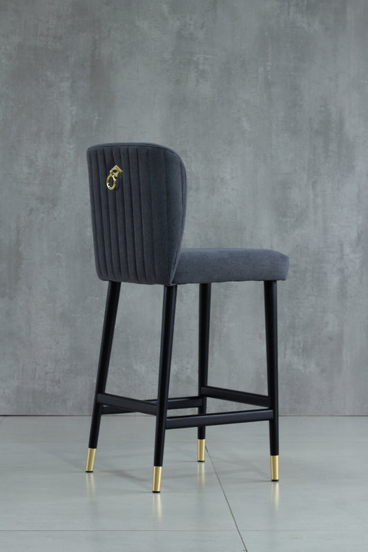 Banqueta Moana Madeira Ebano Assento Estofado AB1017