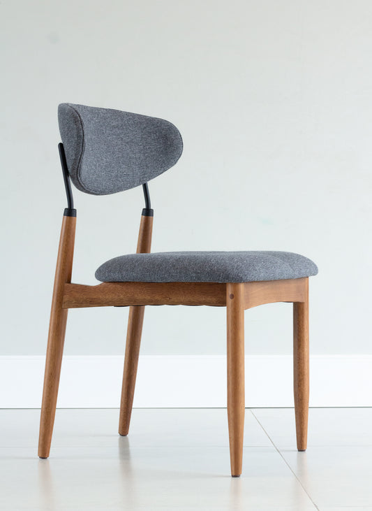 Silla Adara Madera Natural Metal Asiento Tapizado Tela BR6000