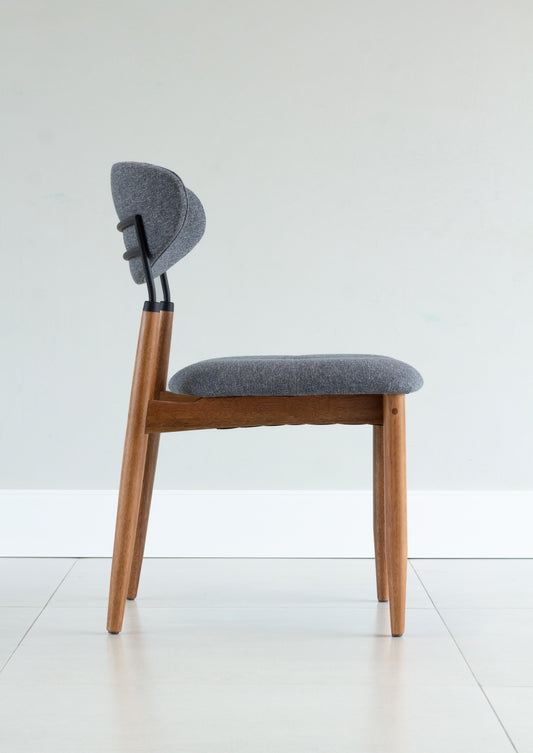 Silla Adara Madera Natural Metal Asiento Tapizado Tela BR6000