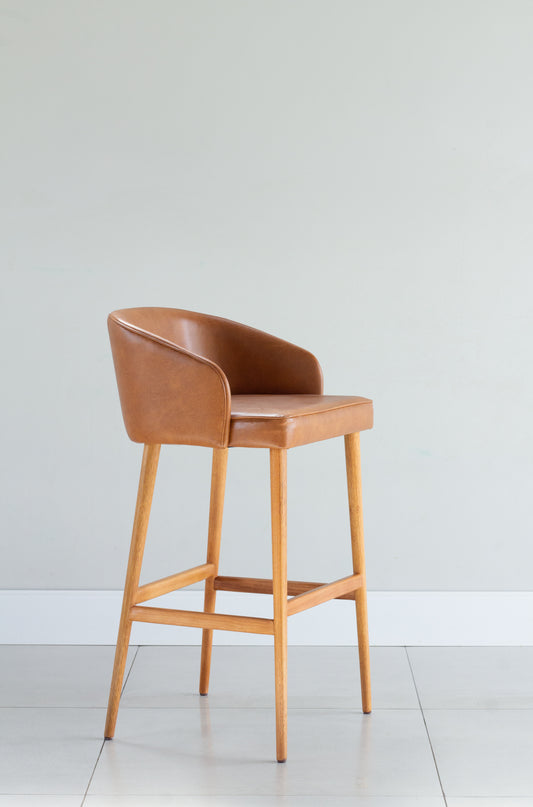 Banqueta Mariana Madeira 30 Assento Estofado BR6026