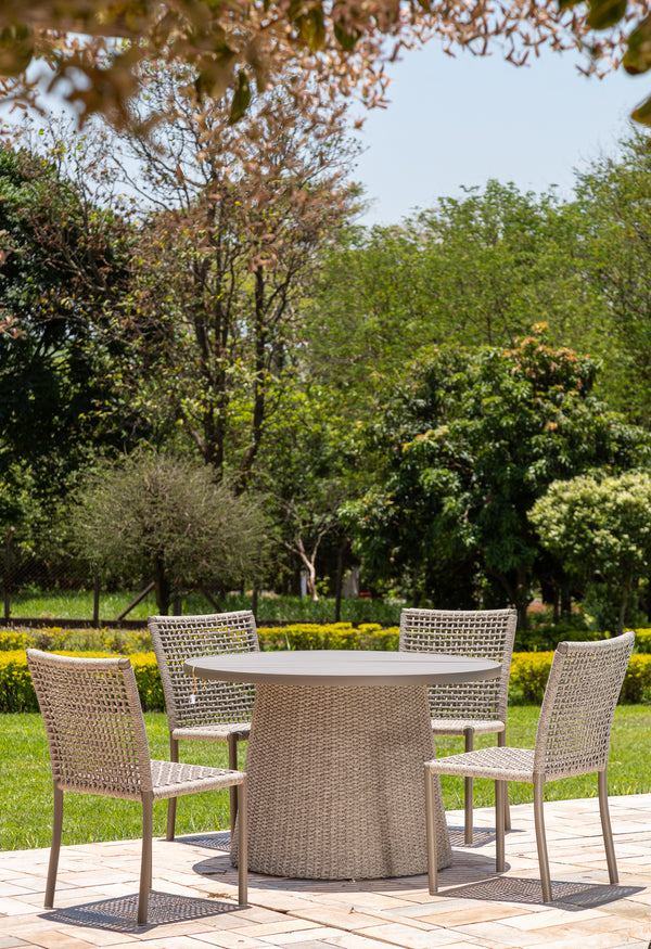 Ambiente 1 com Star Aluminum Chair Blue Color Nautical Rope Blue Color