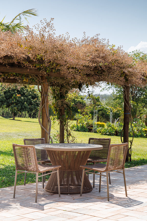Ambiente 1 com Silla Italia Aluminio Fendi Cuerda Náutica Color Terracota