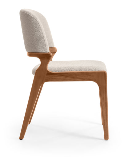 Silla Cora Wood 30 Respaldo Asiento Tapizado en Tela BR6032