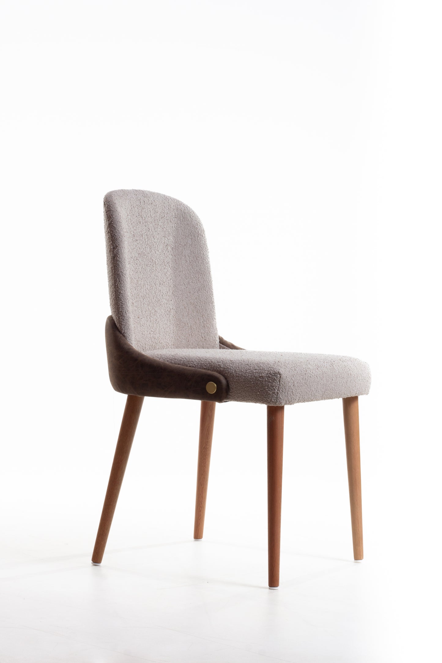 Isis Chair with Hexagonal Straw Backrest, Natural Wood, Upholstered Fabric Seat BR6000