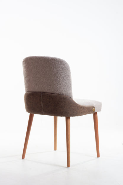 Isis Chair with Hexagonal Straw Backrest, Natural Wood, Upholstered Fabric Seat BR6000