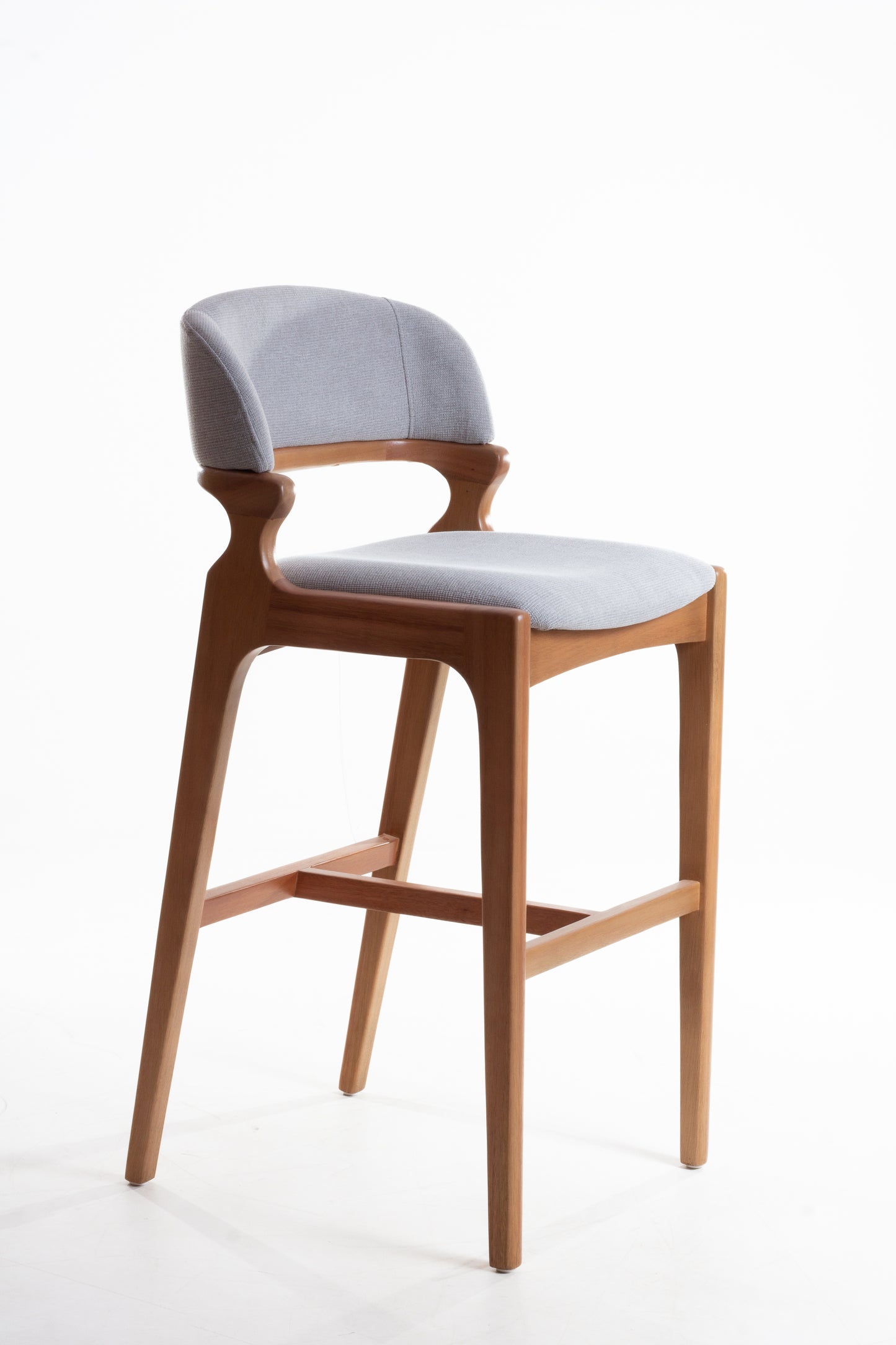 Banqueta Cora Madeira Damasco Assento Tecido AQ206