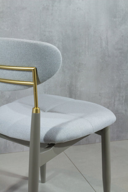 Silla Adara Madera Natural Metal Asiento Tapizado Tela BR6000