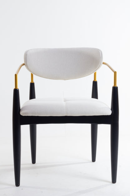 Silla Adara con Brazo Madera Asiento de Metal Negro Mate Dorado Tapizado Tela BR6000