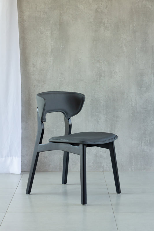 Silla Adara con Brazo Madera Asiento de Metal Negro Mate Dorado Tapizado Tela BR6000