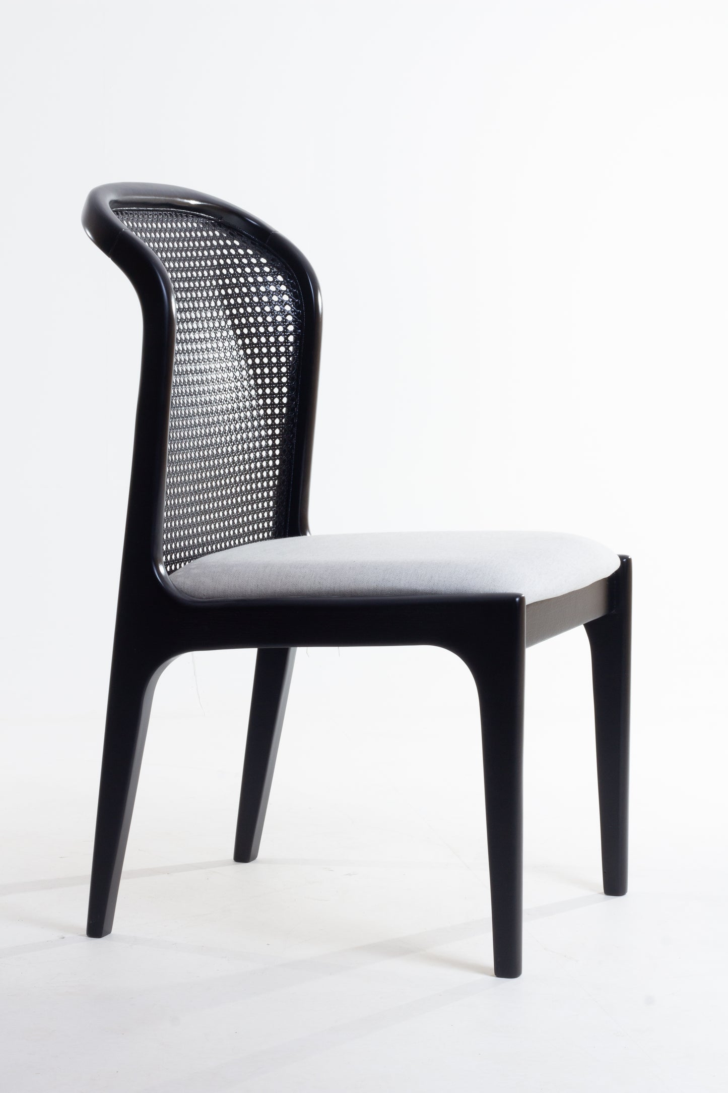 Isis Chair with Hexagonal Straw Backrest, Natural Wood, Upholstered Fabric Seat BR6000