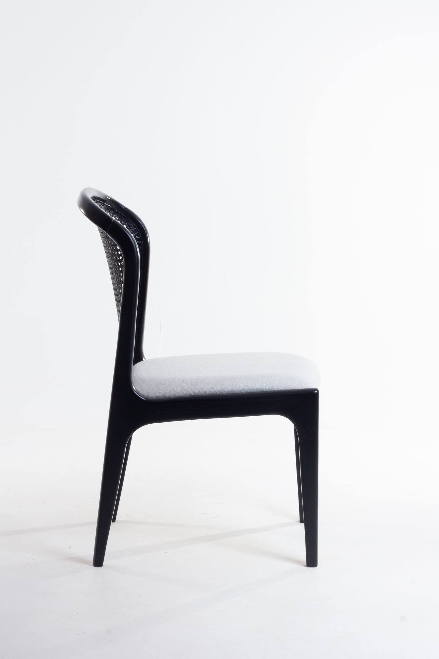 Isis Chair with Hexagonal Straw Backrest, Natural Wood, Upholstered Fabric Seat BR6000