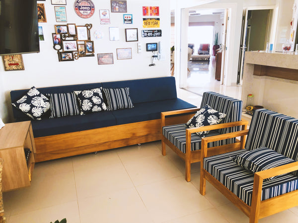 Ambiente 1 com Juego de bancos de madera maciza Apex