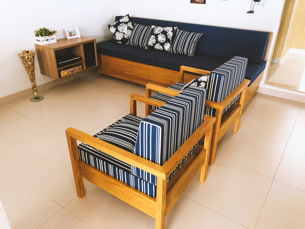 Ambiente 2 com Juego de bancos de madera maciza Apex
