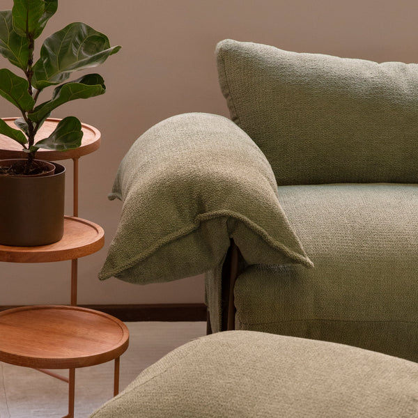 Ambiente 3 com Aluminum Wing Armchair Brown Color Backrest and Seat Upholstered Loop Autumn Fabric