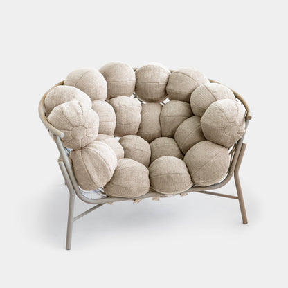 Sillón Gude Aluminio Color Topo Respaldo y Asiento Tapizado Tela Loop Neblina