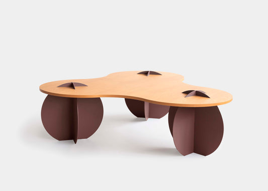 Mesa de Centro Gomos Laminada Cor Atlântica Aço Cor Rubi
