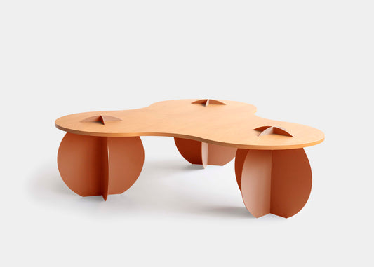 Mesa de Centro Gomos Laminada Cor Atlântica Aço Cor Terracota
