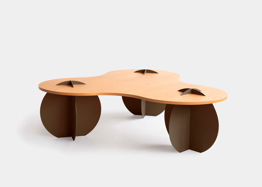 Mesa de Centro Gomos Laminada Cor Atlântica Aço Cor Marrom