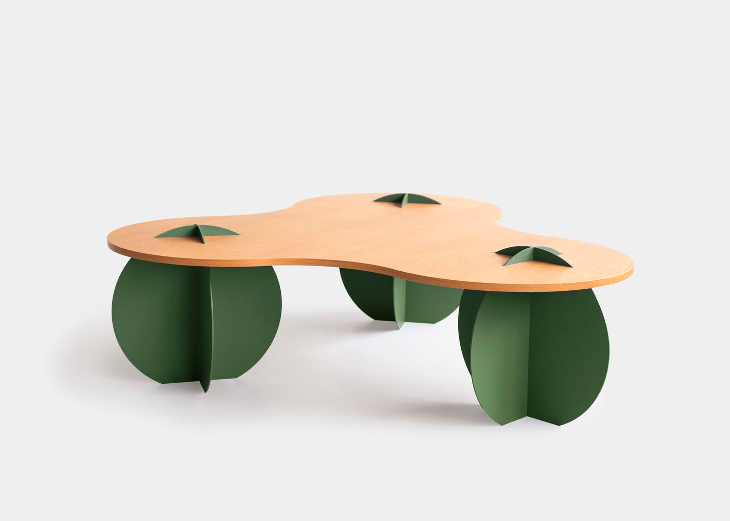 Gomos Laminated Coffee Table in Atlantic Color, Steel, Green Color