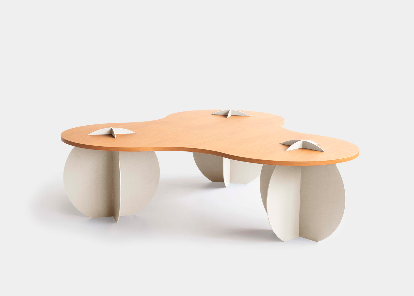 Gomos Laminated Coffee Table in Atlantic Color, Steel, Porcelain Color