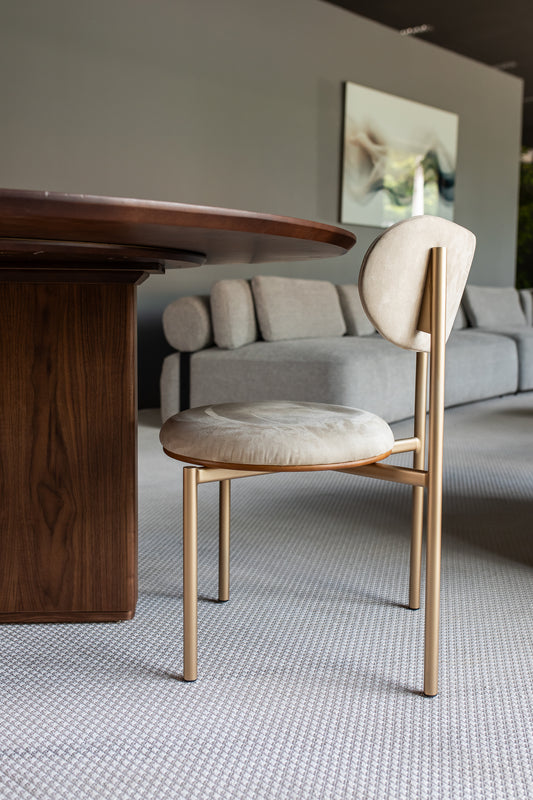 Cadeira Fiori Aço Dourado Tecido A