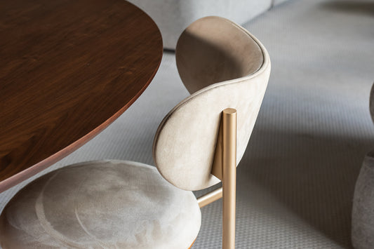 Cadeira Fiori Aço Dourado Tecido A