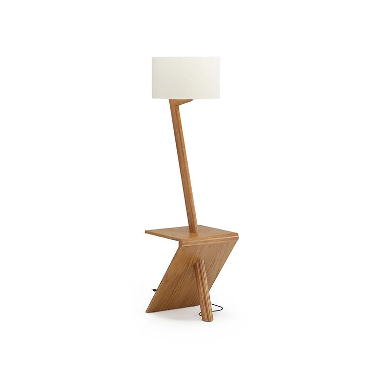 Aris Champagne Wood Lamp with White