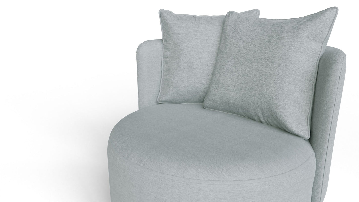 Sillón Luna Base Giratoria Tapizado Lino Zafiro AA346