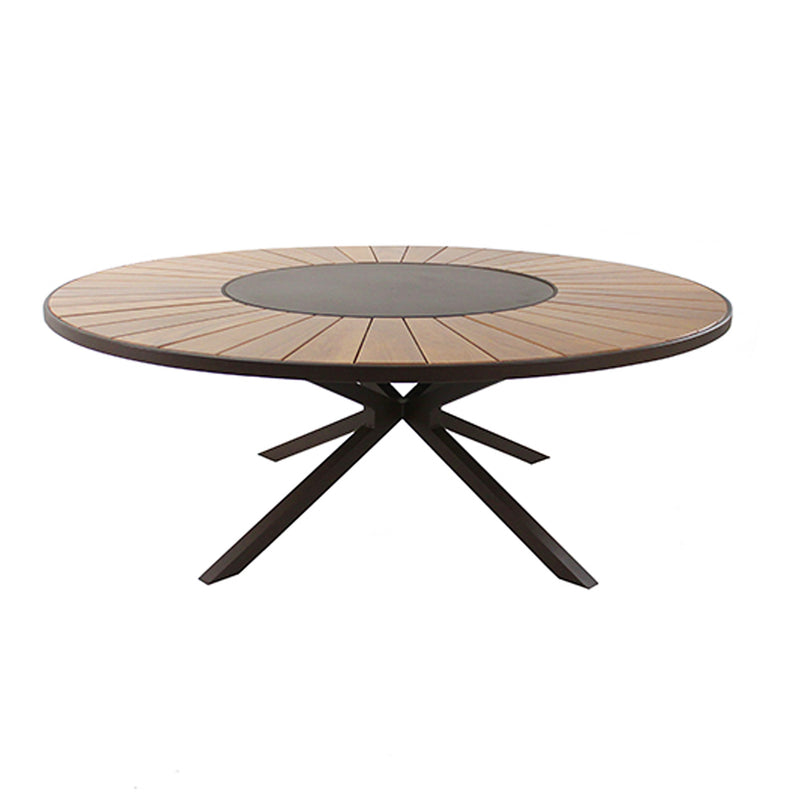 Gramado Round Table with 150cm Turntable, Aluminum, Beige Color