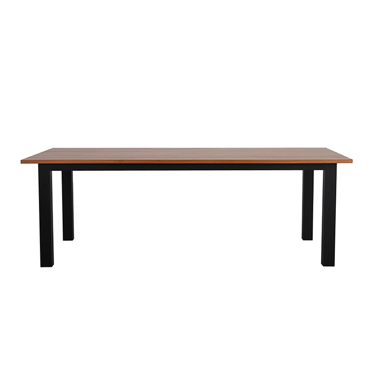 Mesa Santorine 220x100cm Tapa de madera base de aluminio negro