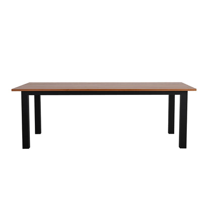 Mesa Santorine 220x100cm Tapa de madera base de aluminio negro