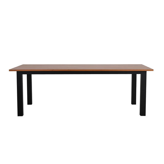 Mesa Santorine 220x100cm Tapa de madera base de aluminio negro